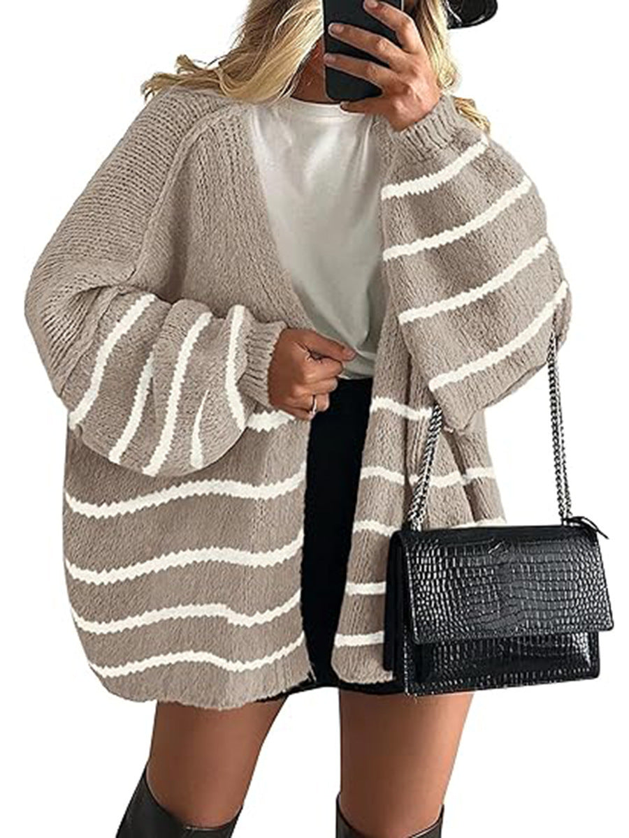 HA6673 Knitted Top Casual Loose-fitting Cardigan