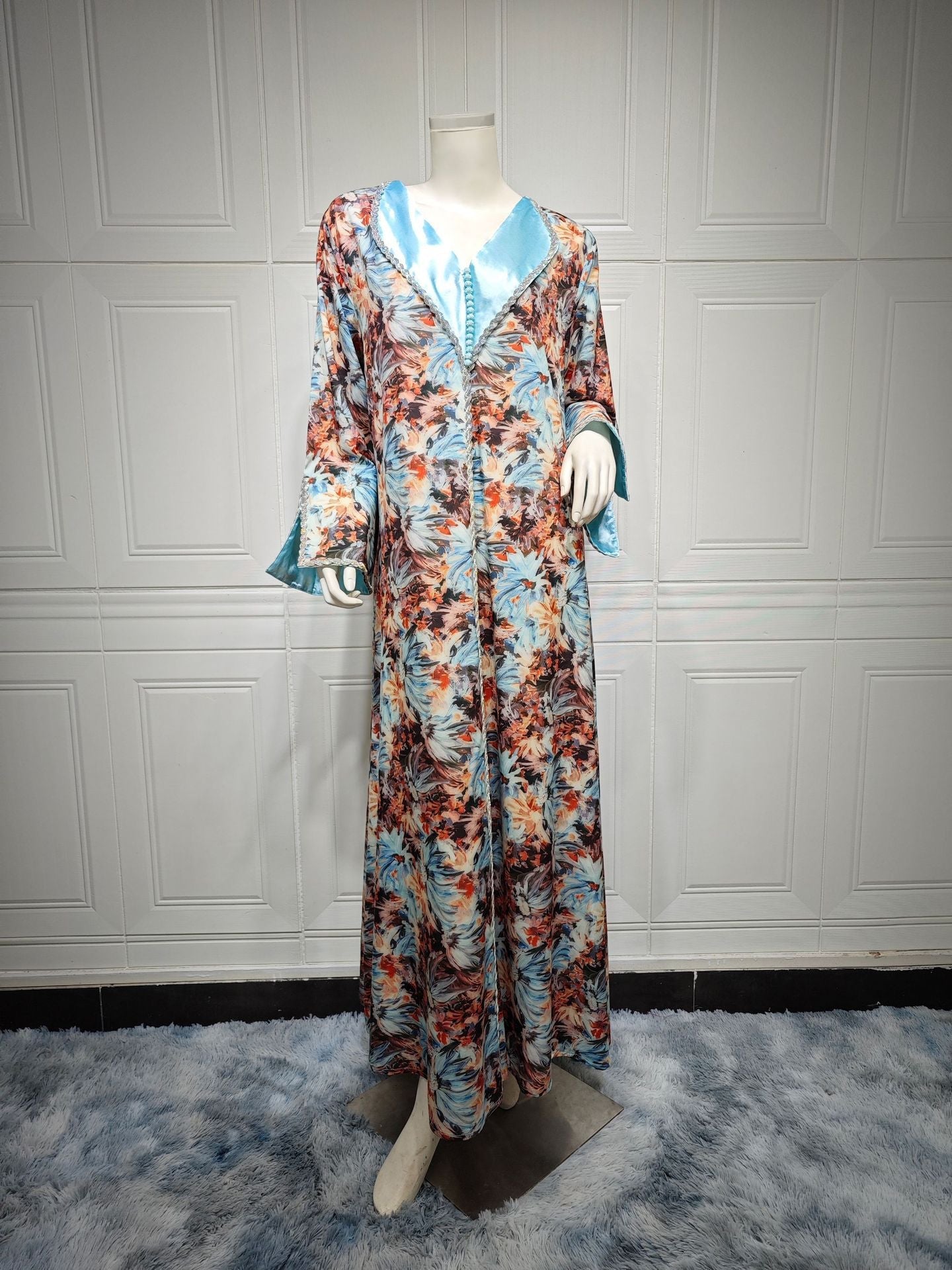 HAYA HAYA1070 Fashionable Printed Diamond Set Robe