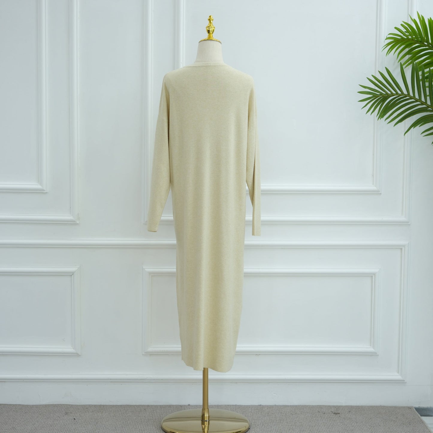 HA6598 Autumn and Winter Knitted Dress, Long Solid Color (headscarf Not Included)