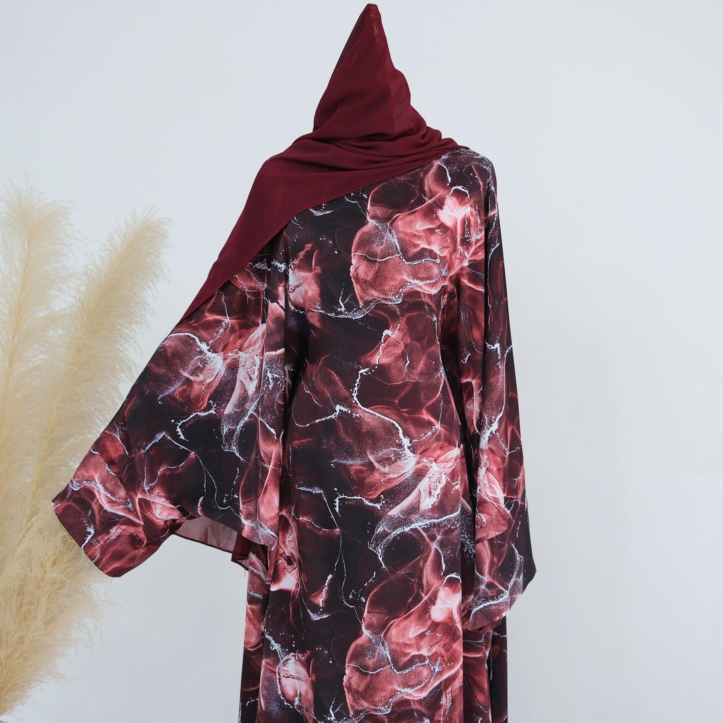 HA6621  Printed Long-sleeved Dress (with Optional Headscarf)