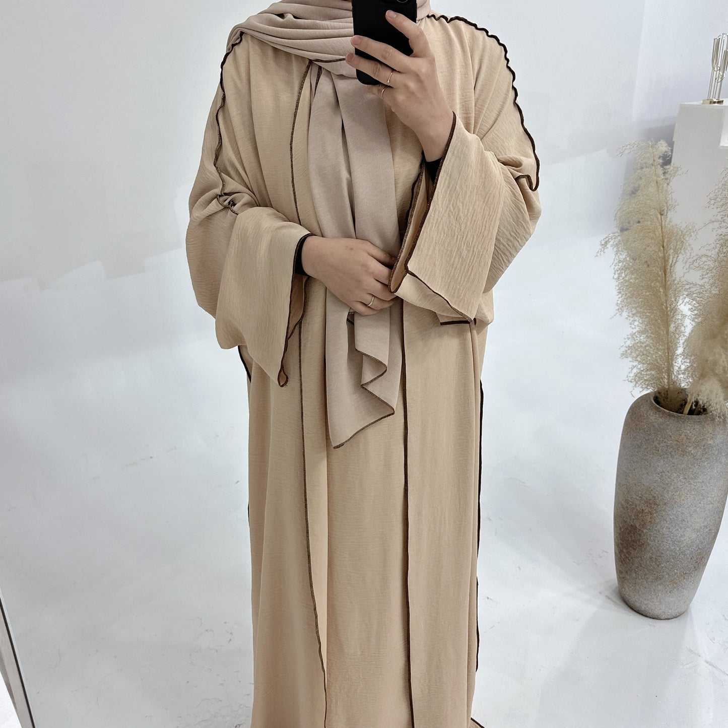 HAYA HA1182 3pcs Set Crepe Inner Dress and Cardigan and Hijab