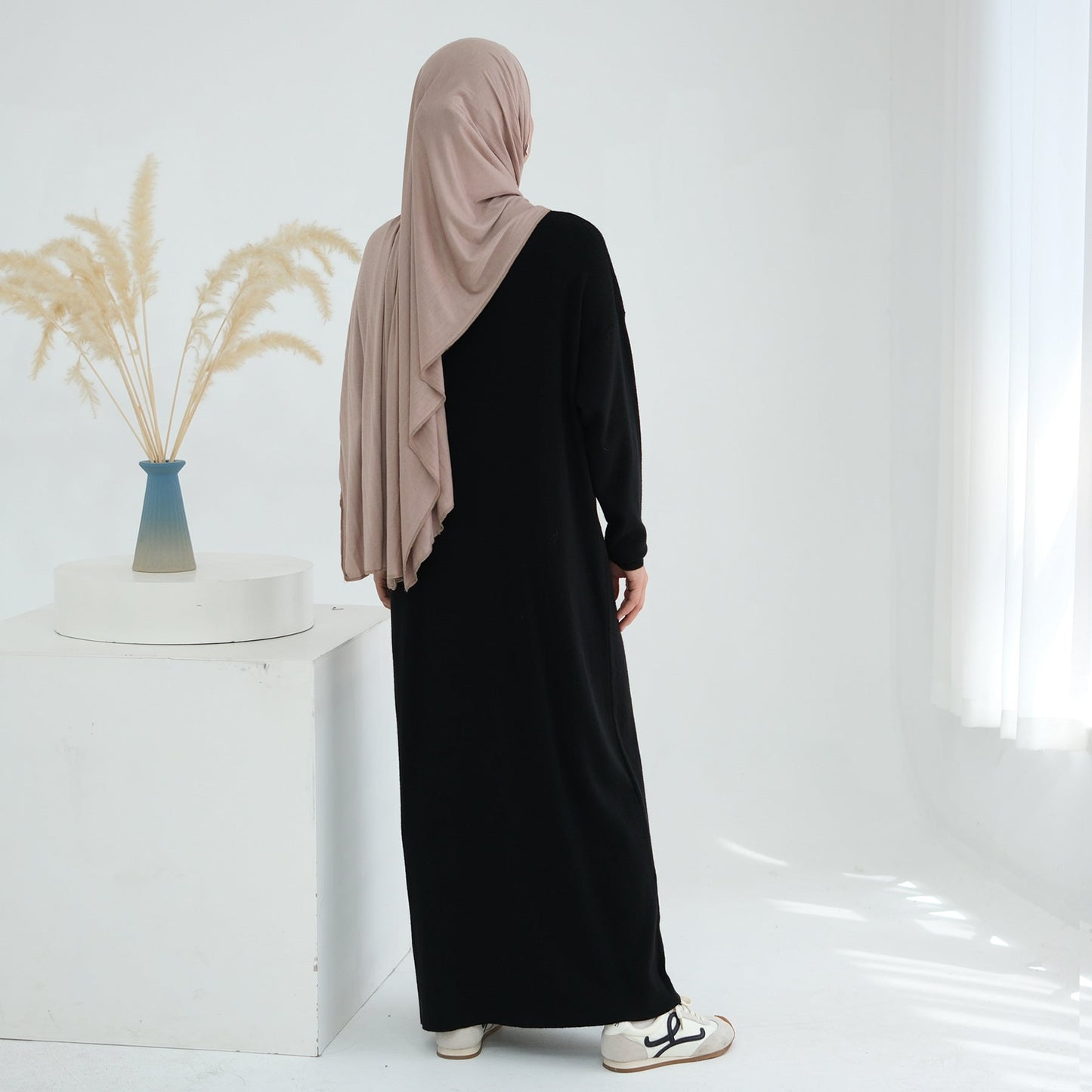HA6598 Autumn and Winter Knitted Dress, Long Solid Color (headscarf Not Included)
