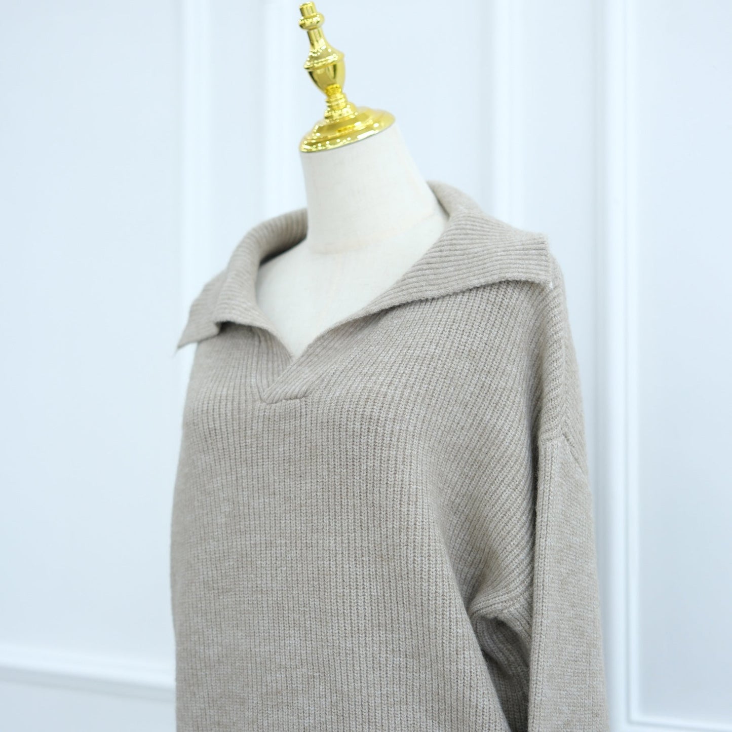 HA6594 Autumn and Winter Thickened Knitted Suit | Simple Solid Color Two-piece Suit