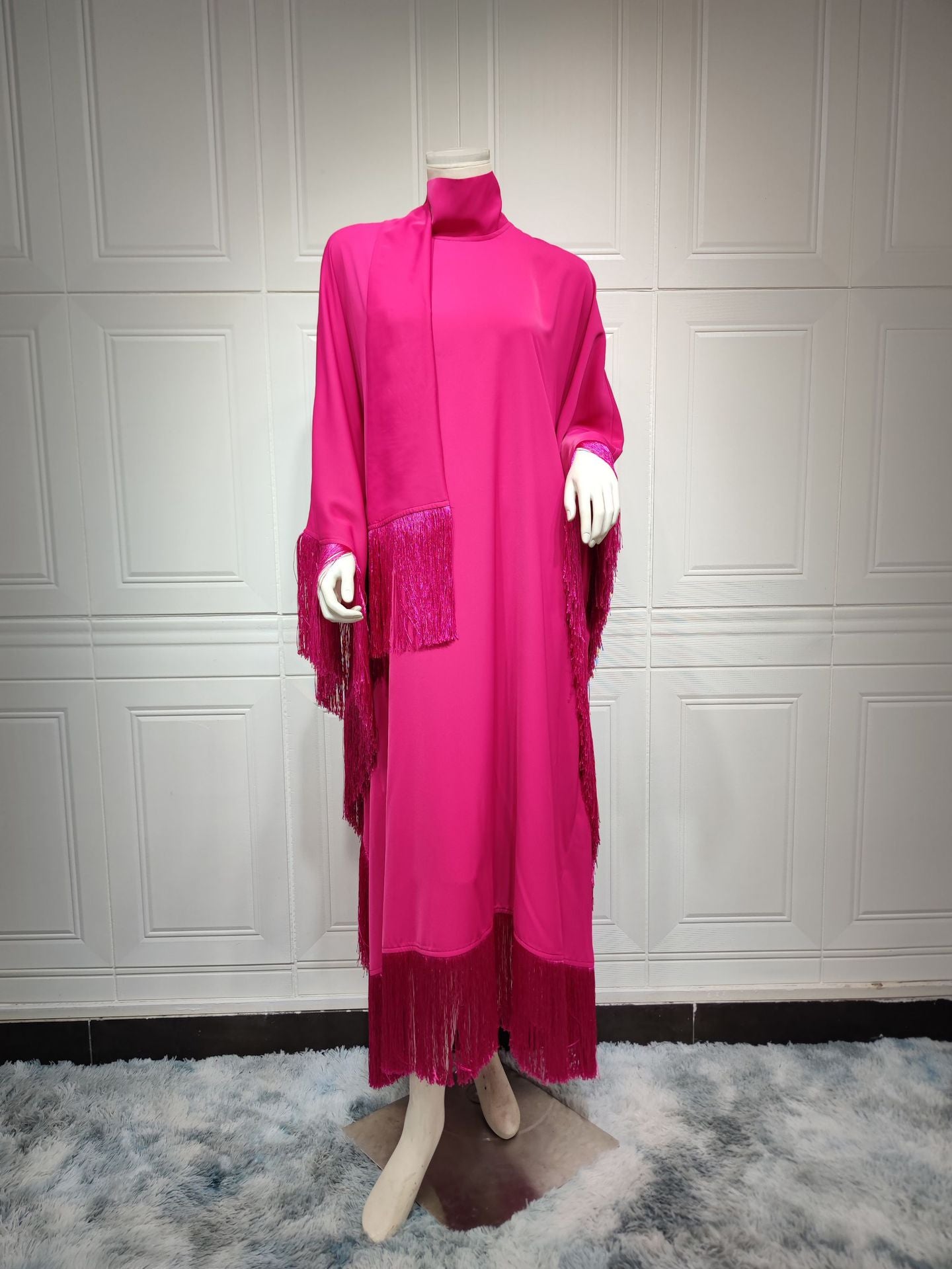 HAYA0467 Ladies Dolman Sleeve Tassel Kaftan High Fashion Dress modest party dress