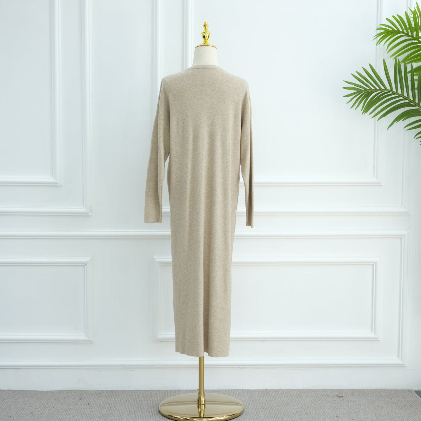 HA6598 Autumn and Winter Knitted Dress, Long Solid Color (headscarf Not Included)