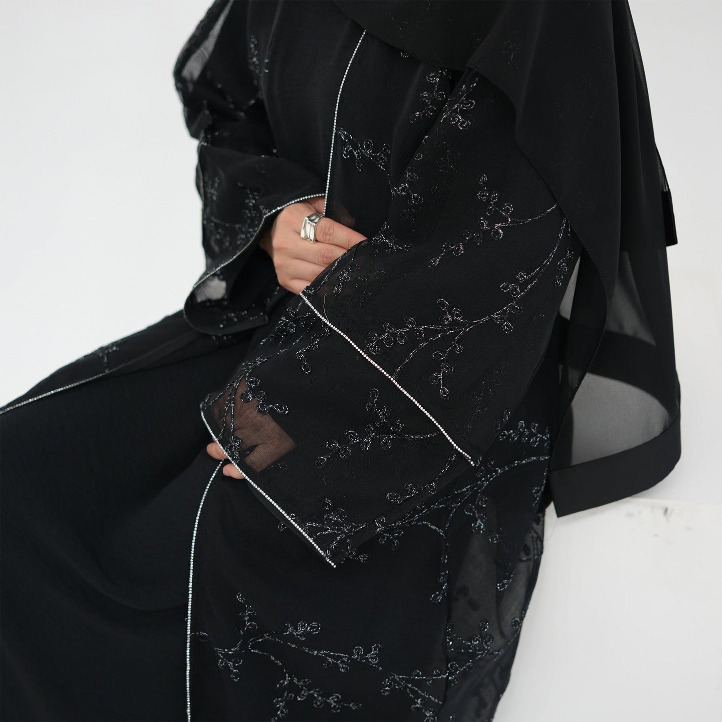 HA6623 Full-body embroidered long cardigan (optional inner layer)