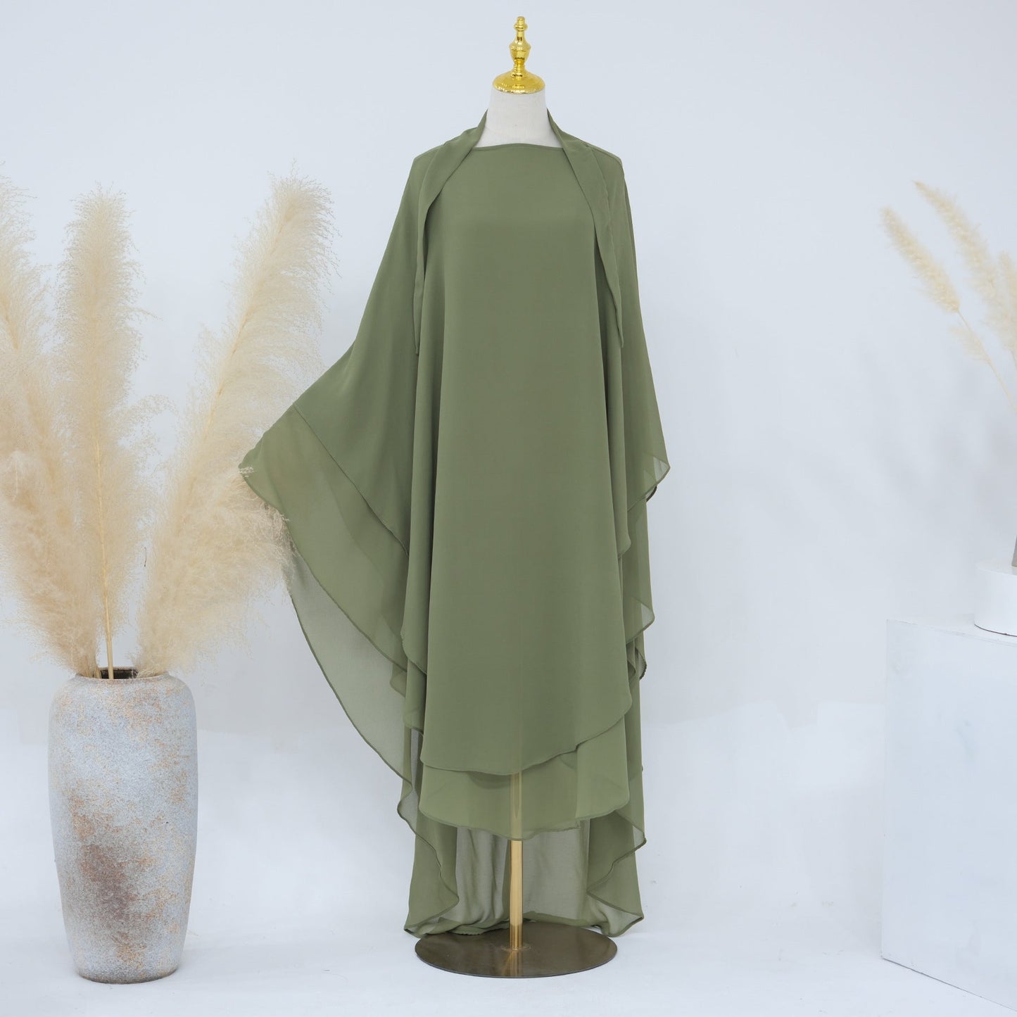 HAYA HAYA1000 Double Layered Chiffon Large Swing Headscarf