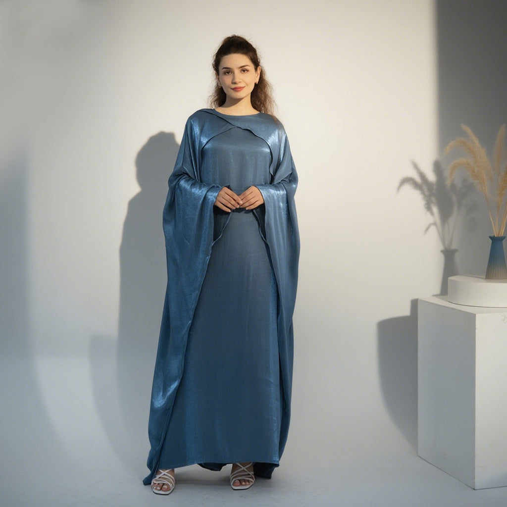 HA6584 Solid Color Beaded Loose Elegant Robe Dress