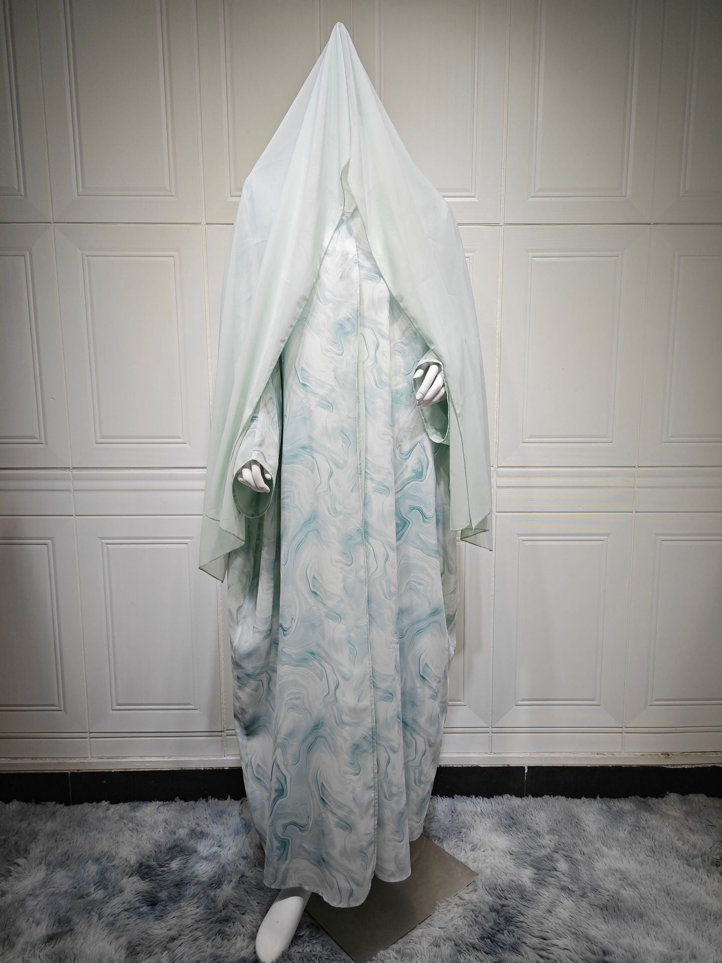 HA6635 Abaya chiffon printed two-piece set (including headscarf)