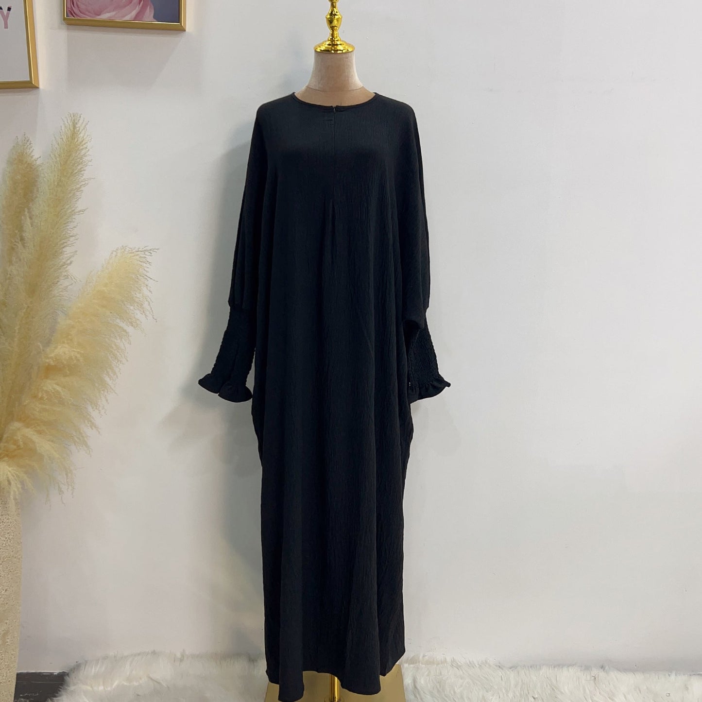 HAYA HAYA1003 Solid Bat Dress