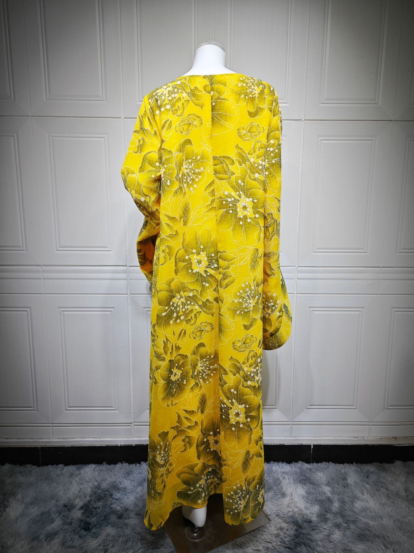 HA6639 Floral Appliqué Embroidered Long Dress