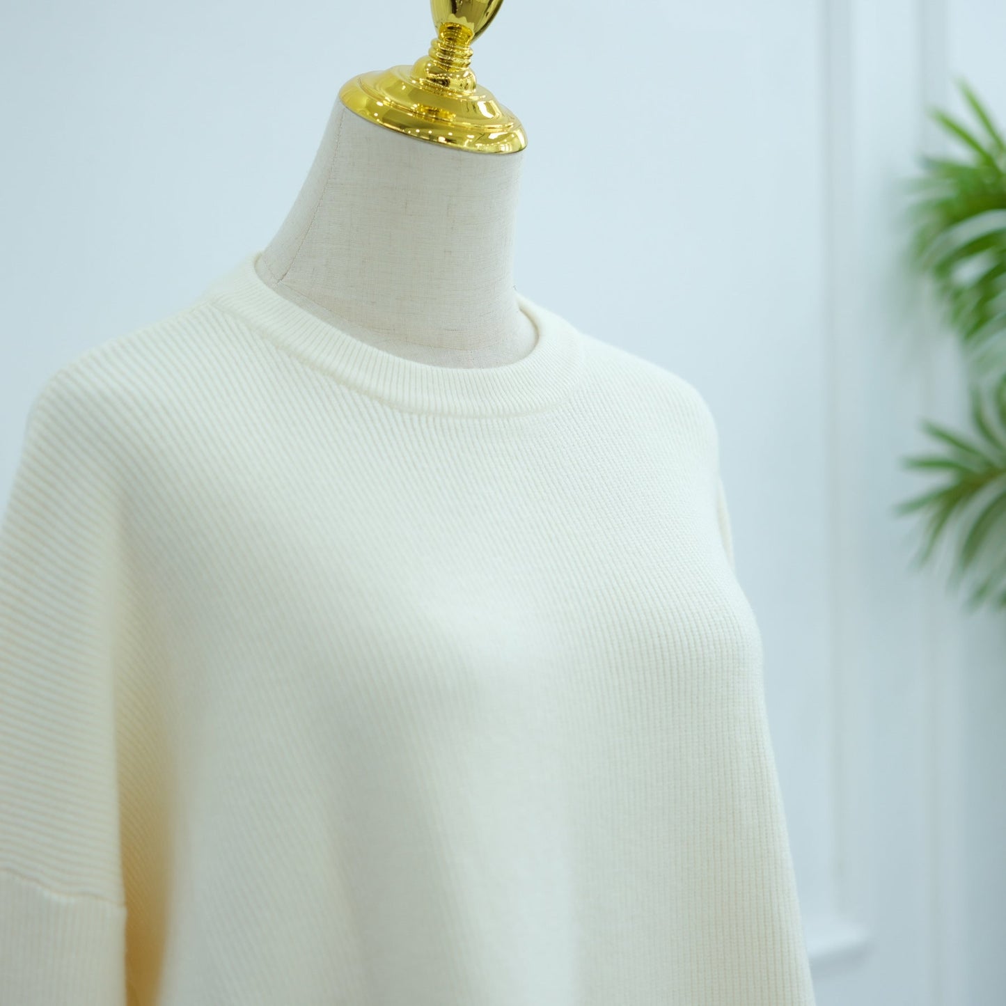 HA6599 Autumn and Winter Thickened Knitted Suit Solid Color Two-piece Suit (excluding Headscarf) Top + Trousers