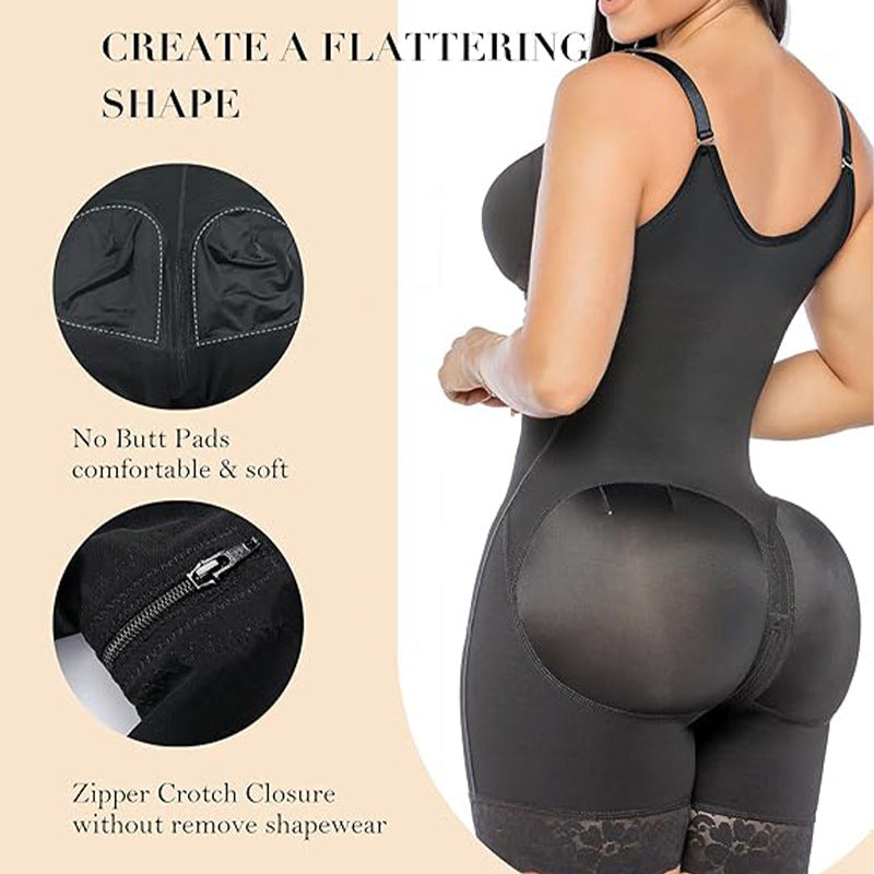 HA6674  One-piece zippered shapewear (with integrated bra)