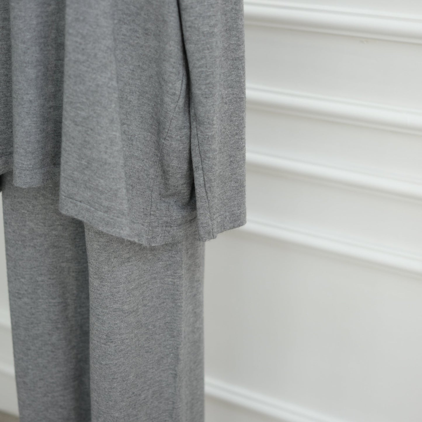 HA6593 Soft knitted home set | Simple solid color two-piece set