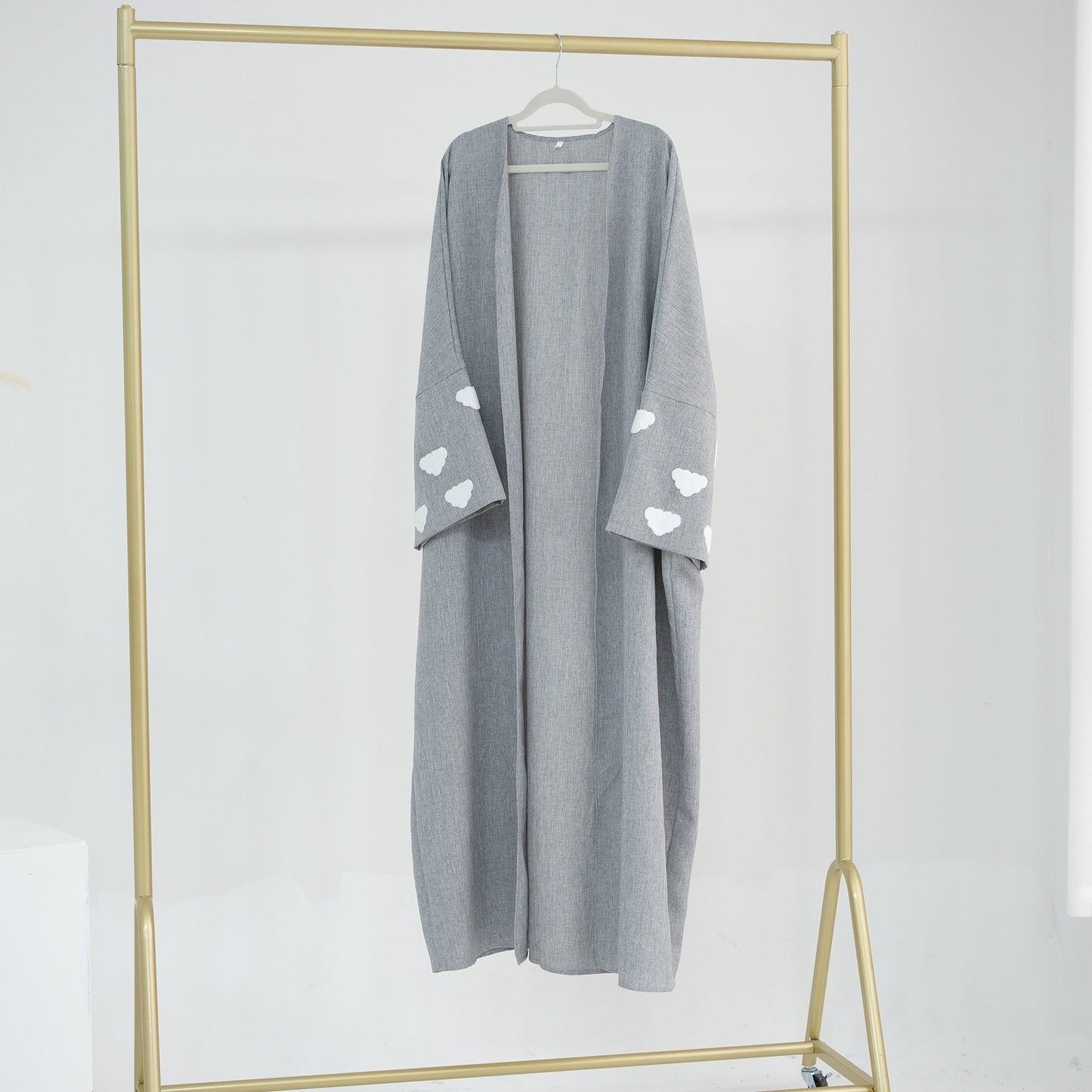 HAYA HAYA0992 Cloud Embroidered Elegant Cardigan Robe