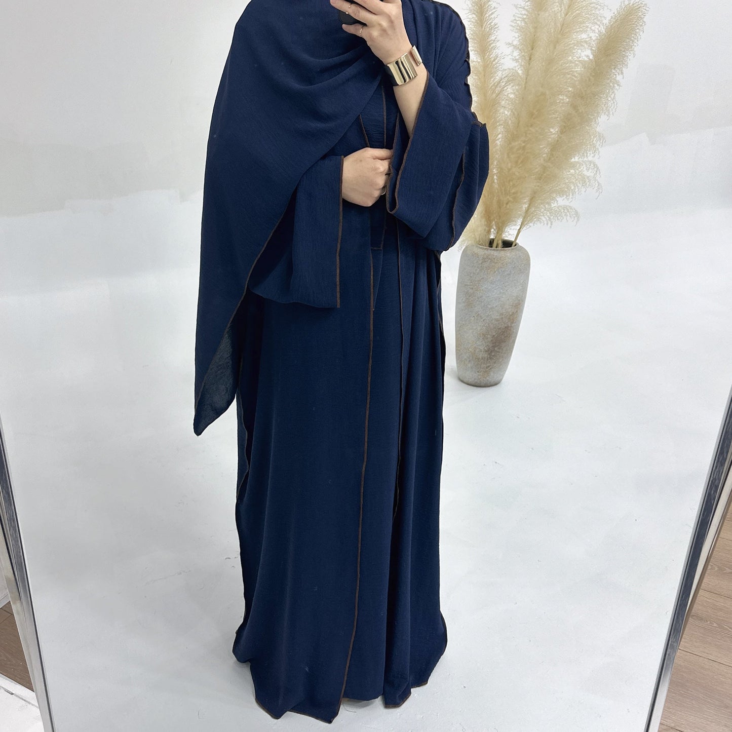 HAYA HA1182 3pcs Set Crepe Inner Dress and Cardigan and Hijab