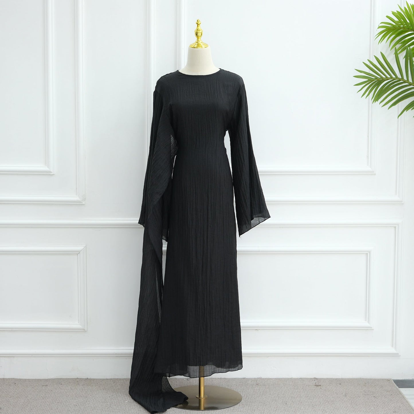 HA6629 Design Solid Color Double Layer Dress