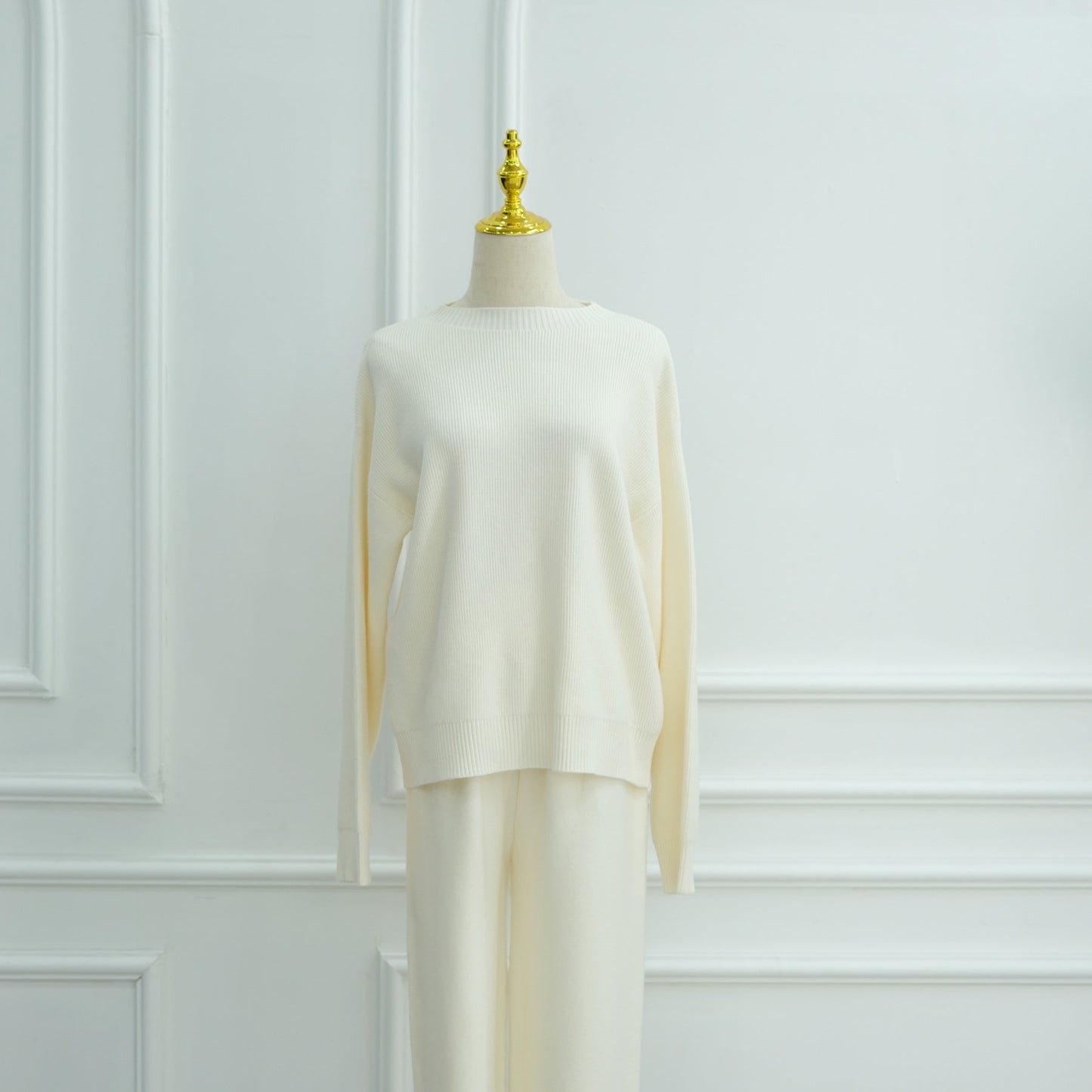 HA6595 Autumn and Winter Thickened Knitted Suit (Not Including Headscarf) | Simple Solid Color Two-Piece Suit