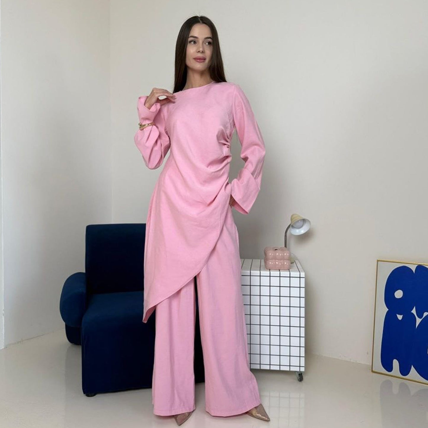 HA6606 Asymmetrical two-piece tunic (with optional headscarf)