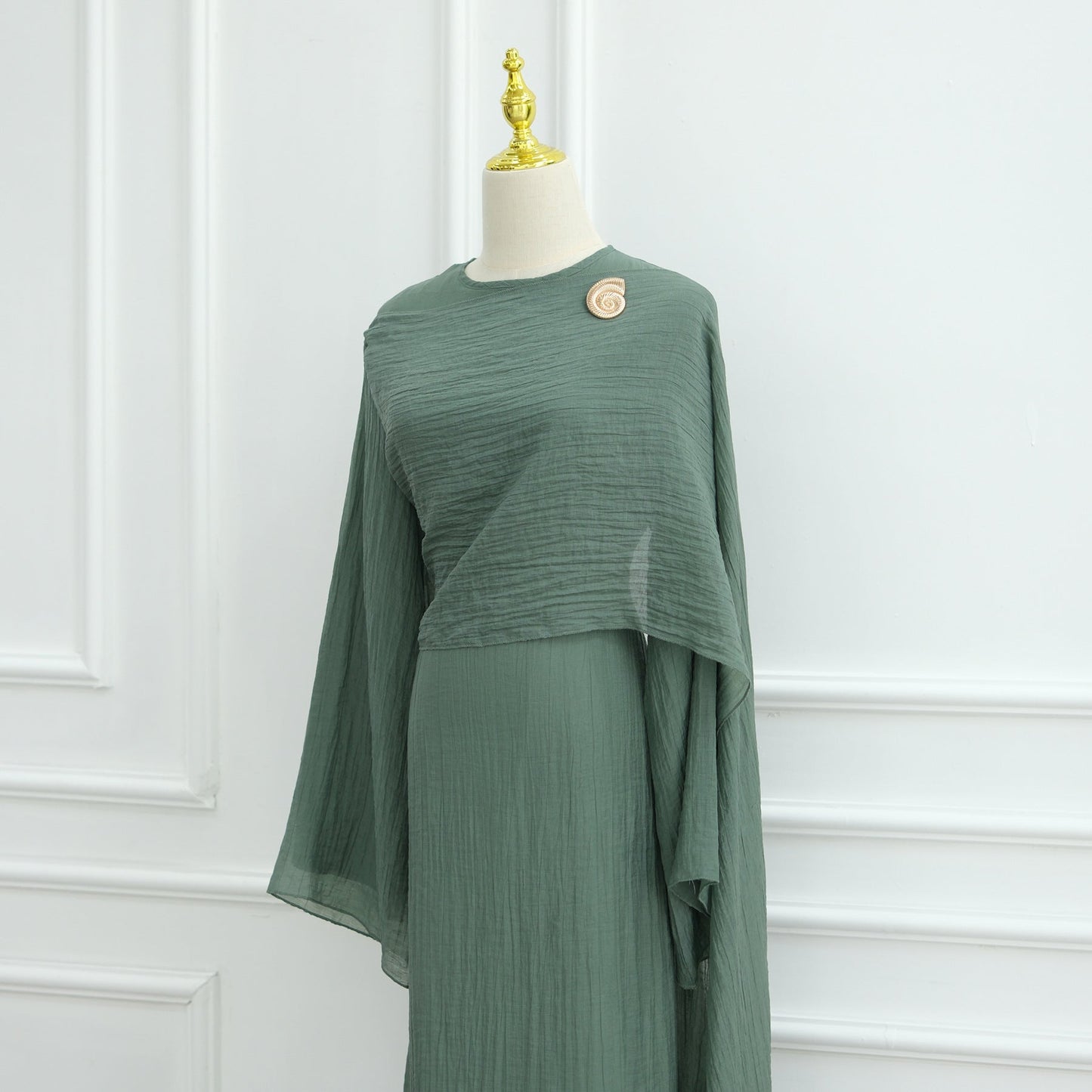 HA6629 Design Solid Color Double Layer Dress
