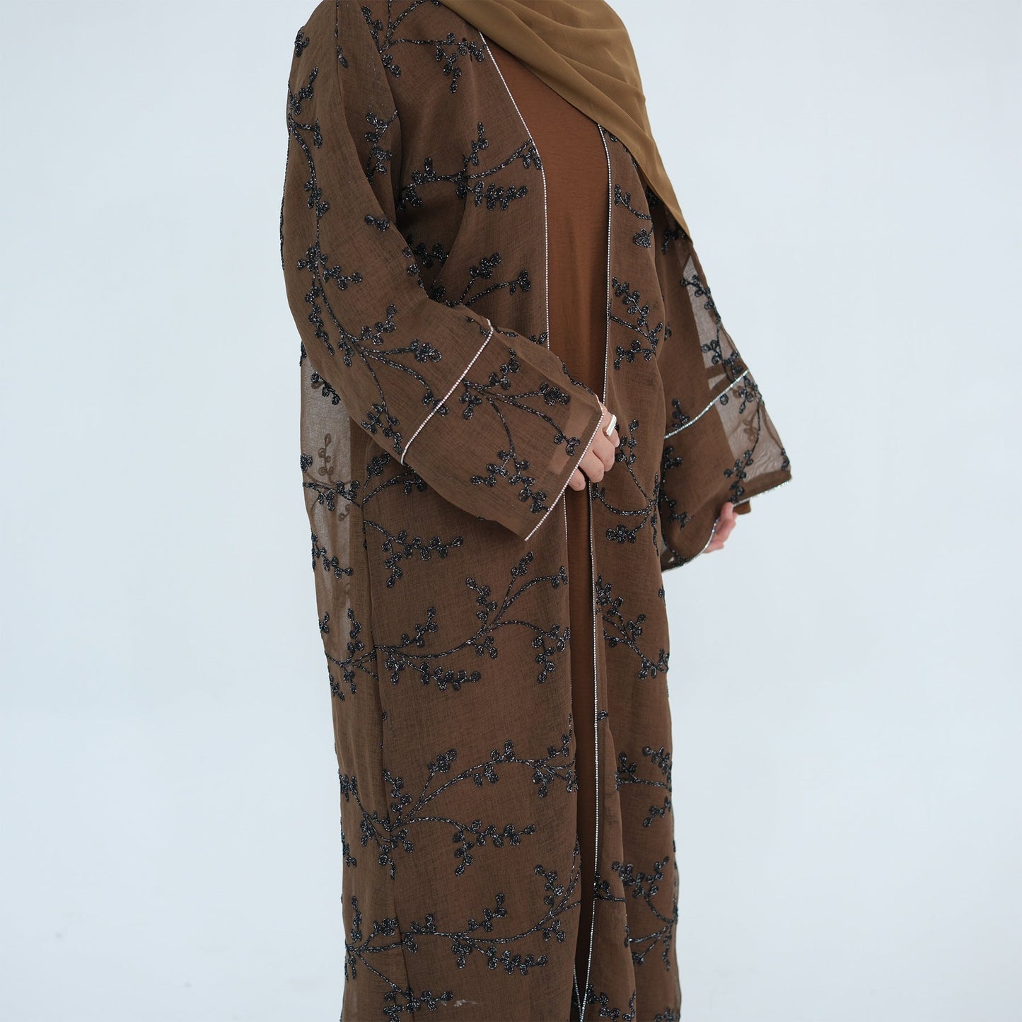 HA6623 Full-body embroidered long cardigan (optional inner layer)