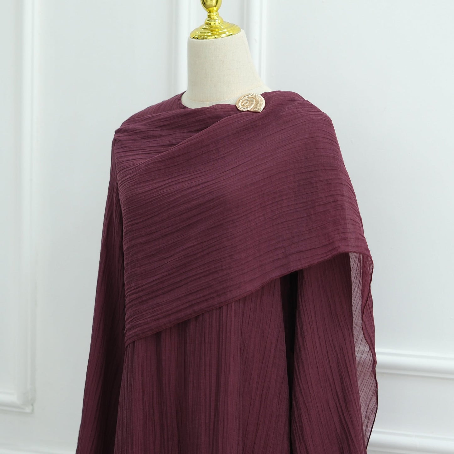 HA6629 Design Solid Color Double Layer Dress
