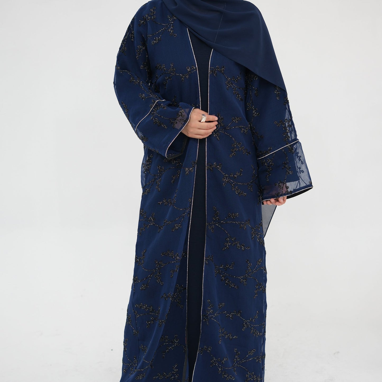 HA6623 Full-body embroidered long cardigan (optional inner layer)