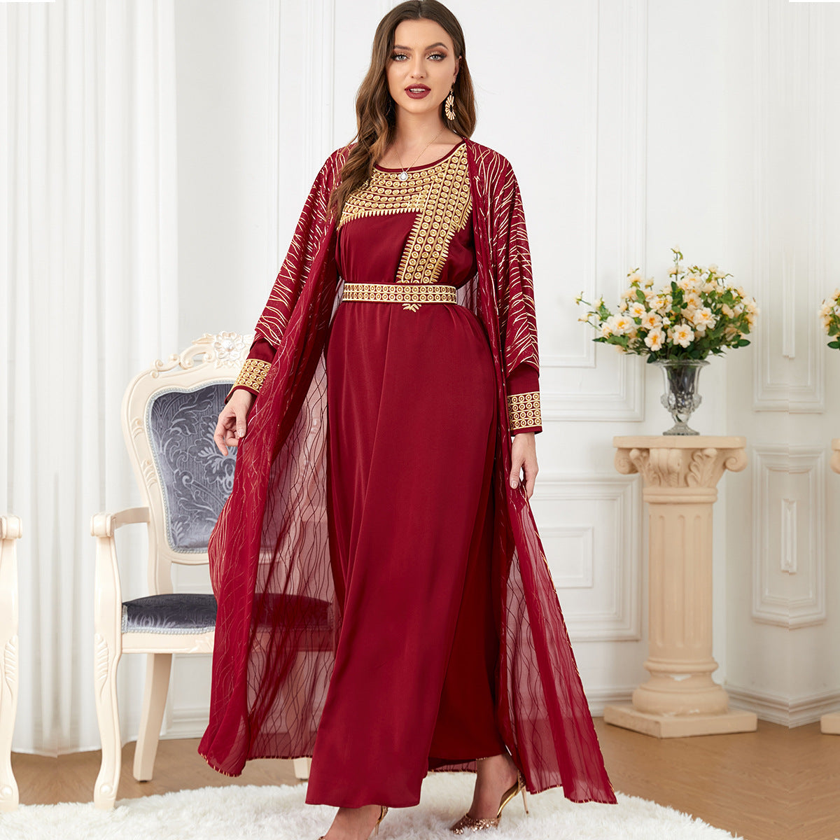 HAYA HAYA1059 2pcs Inner Dress  with Cardigan