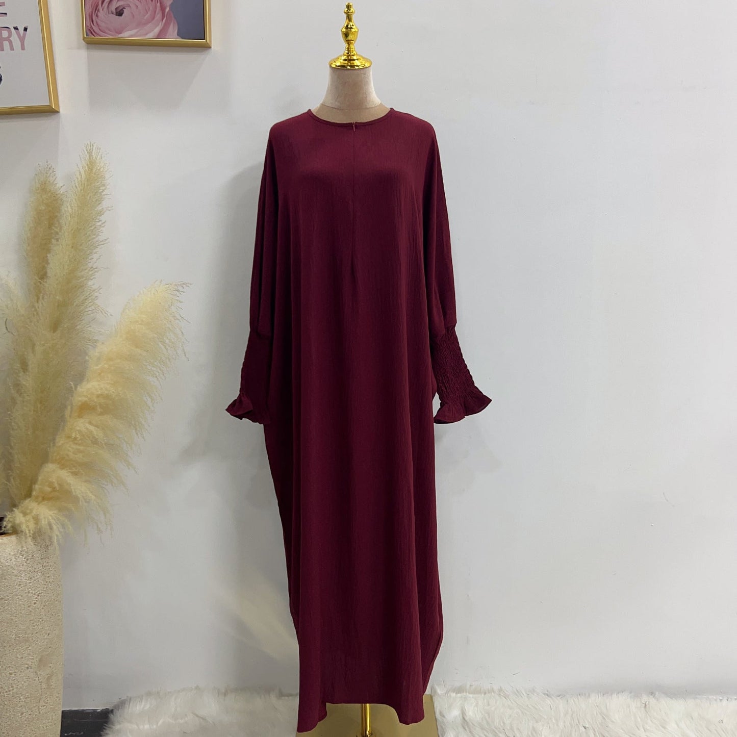 HAYA HAYA1003 Solid Bat Dress