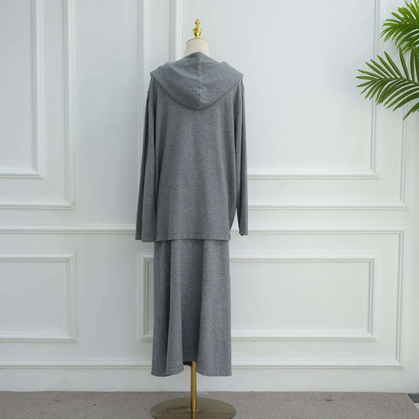 HA6609 Autumn and winter thickened knitted two-piece suit (excluding headscarf)