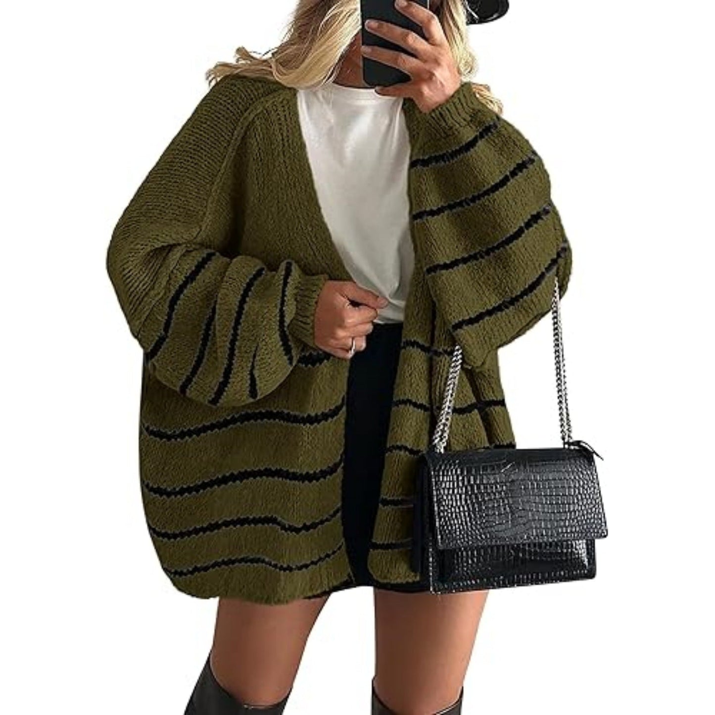 HA6673 Knitted Top Casual Loose-fitting Cardigan