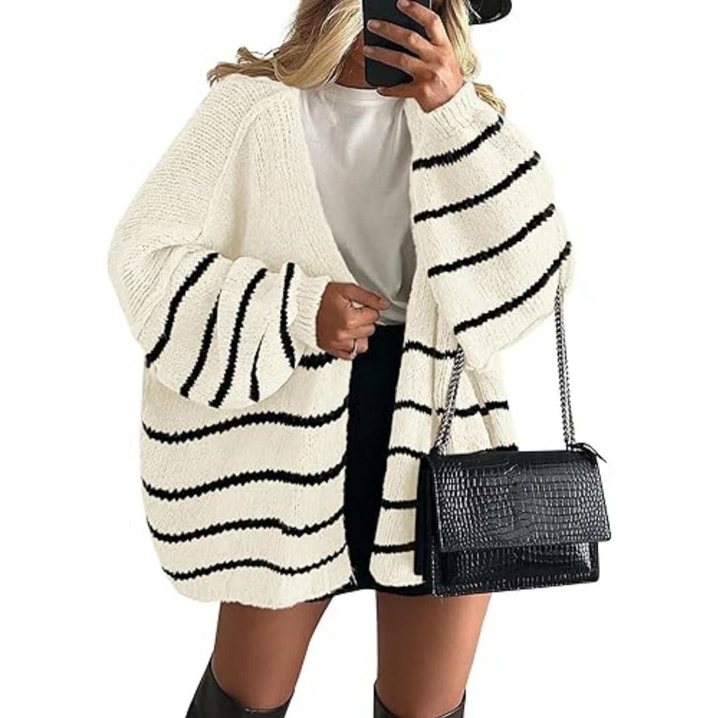 HA6673 Knitted Top Casual Loose-fitting Cardigan