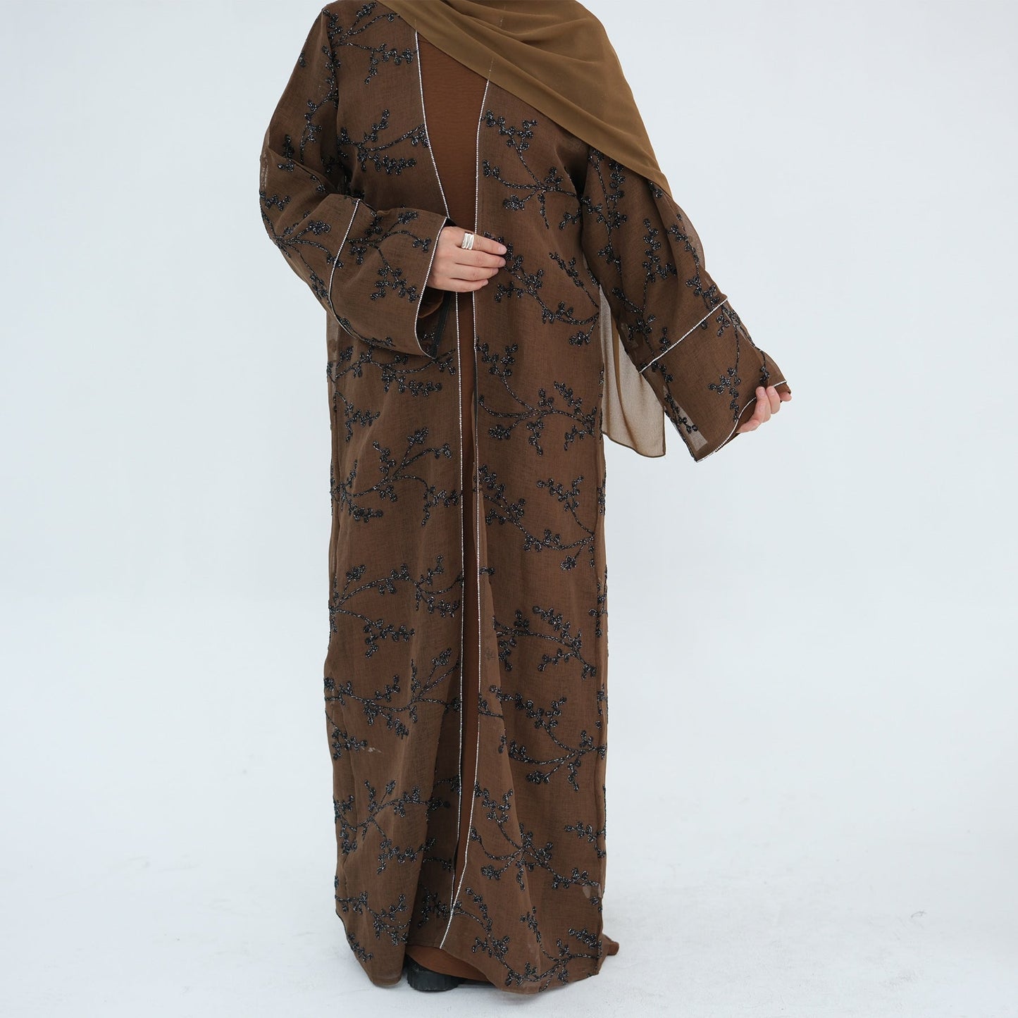 HA6623 Full-body embroidered long cardigan (optional inner layer)