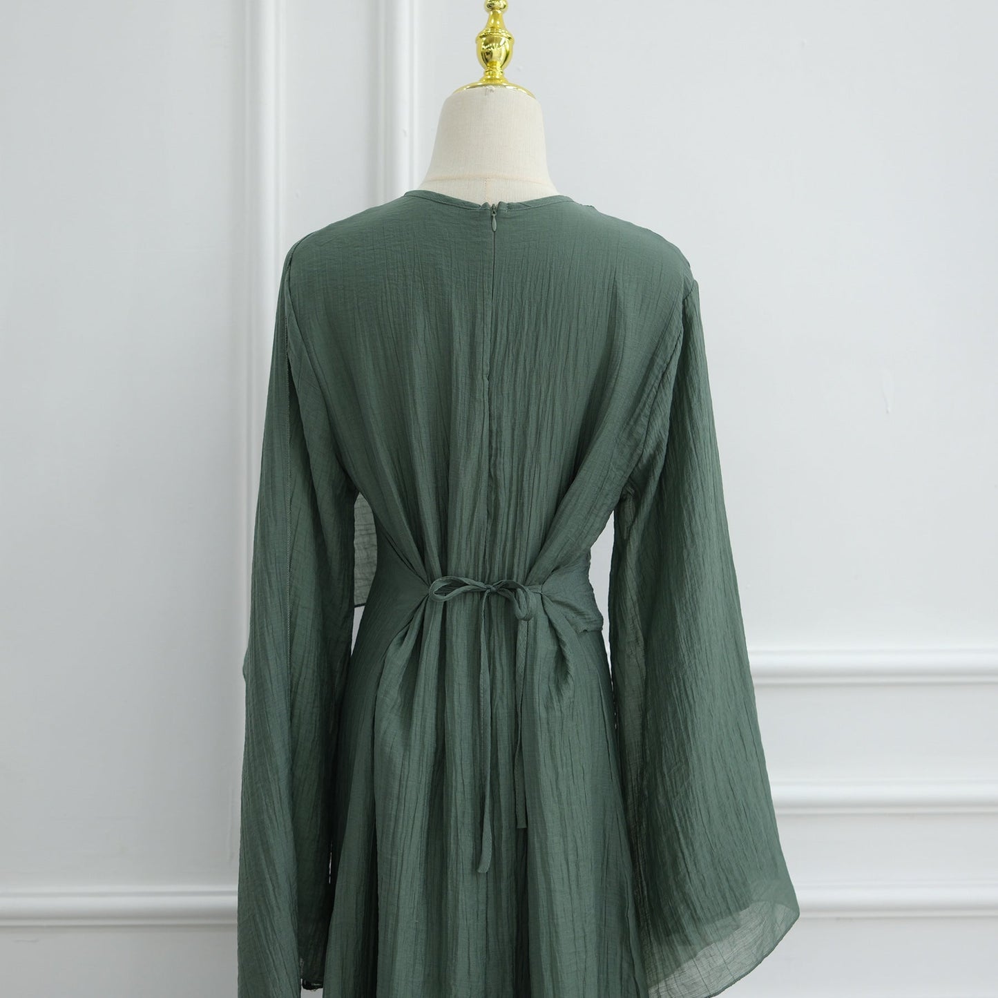 HA6629 Design Solid Color Double Layer Dress