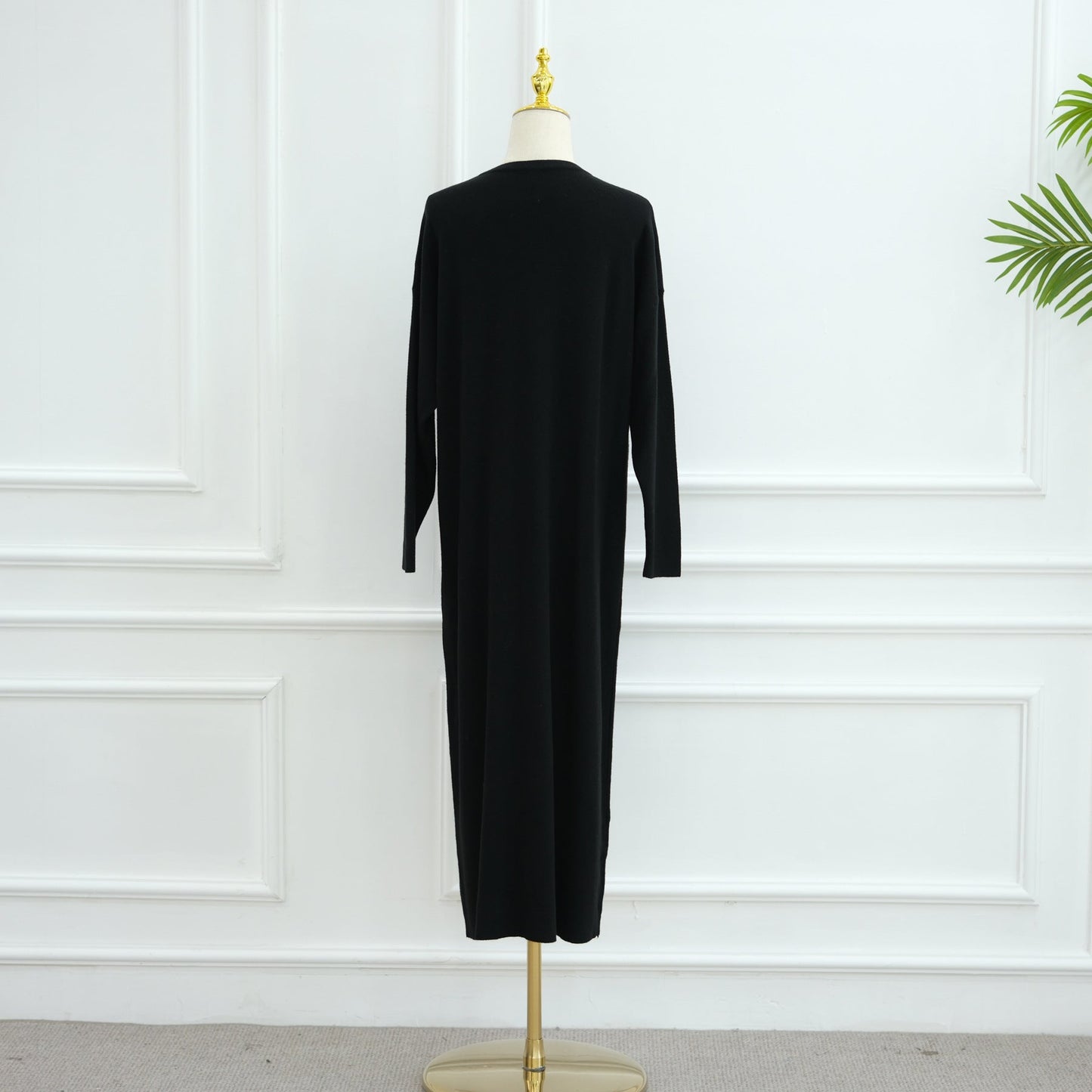HA6598 Autumn and Winter Knitted Dress, Long Solid Color (headscarf Not Included)