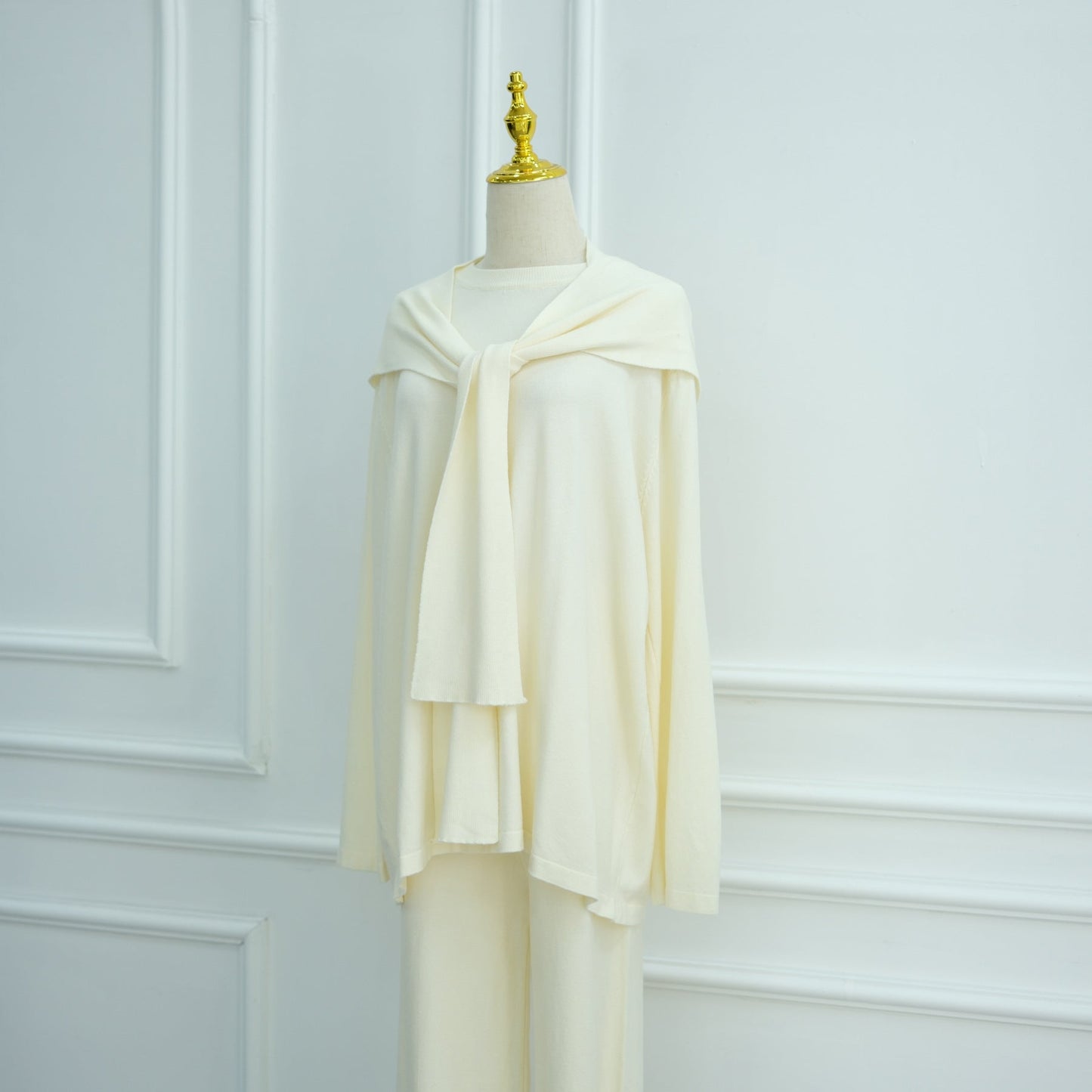 HA6593 Soft knitted home set | Simple solid color two-piece set