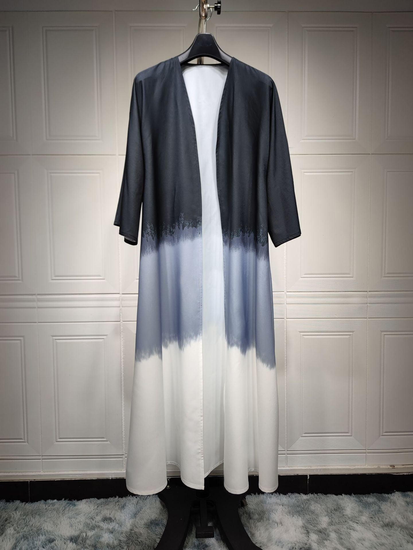 HAYA HA1096 Muslim Tie-dyed Cloak Cardigan Dress Abaya