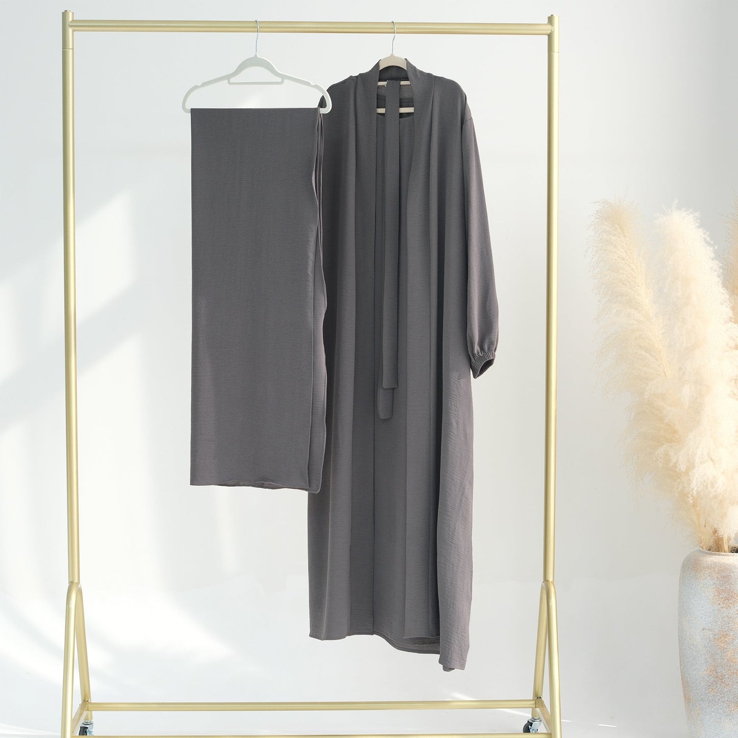 HAYA HAYA0995 3pcs Cardigan+without  Sleeves Inner Dress+Hijab