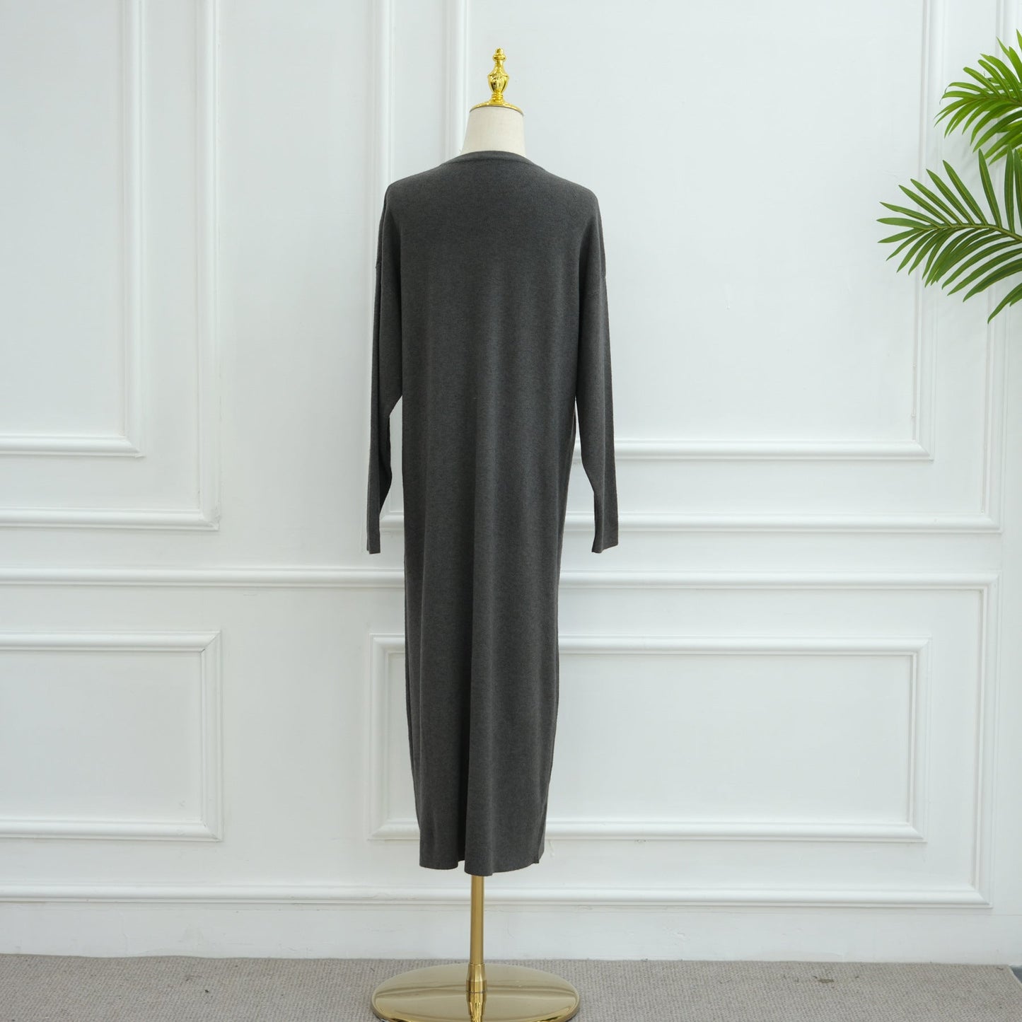HA6598 Autumn and Winter Knitted Dress, Long Solid Color (headscarf Not Included)