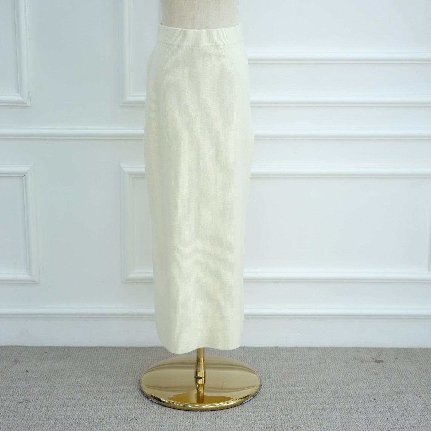 HA6597 Autumn and winter thickened knitted suit solid color two-piece suit (excluding headscarf) top + skirt