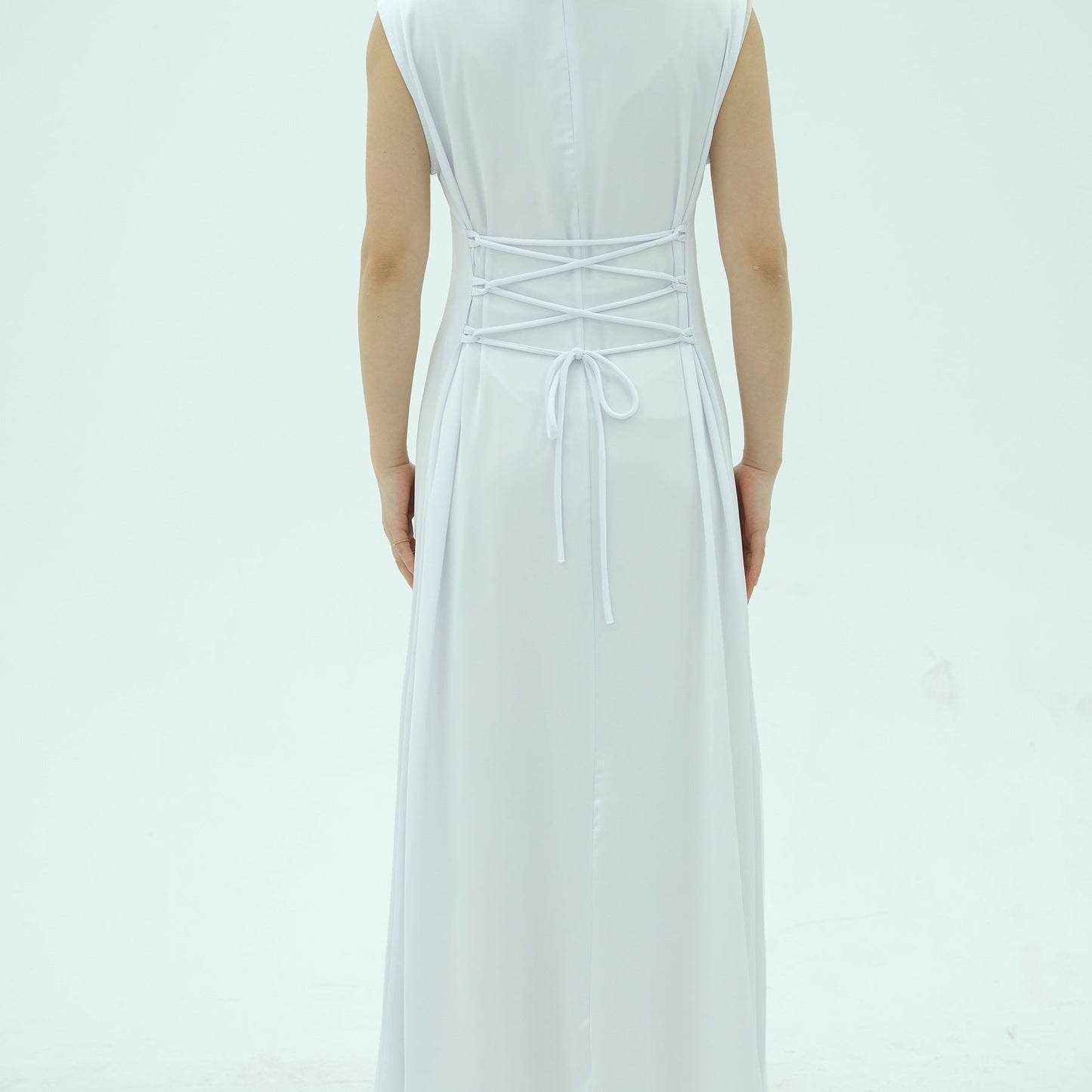 HA6620 Sleeveless Back Tie Dress (One-Piece)