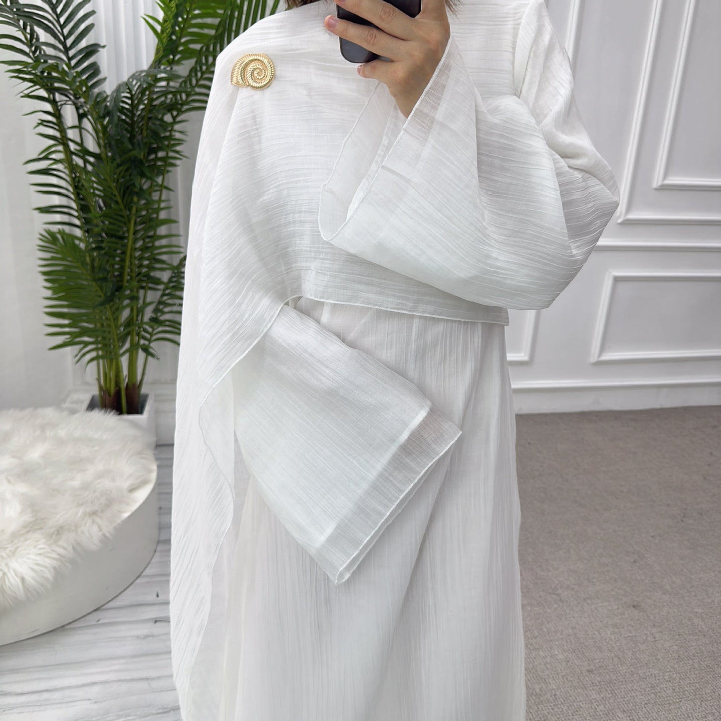 HA6629 Design Solid Color Double Layer Dress