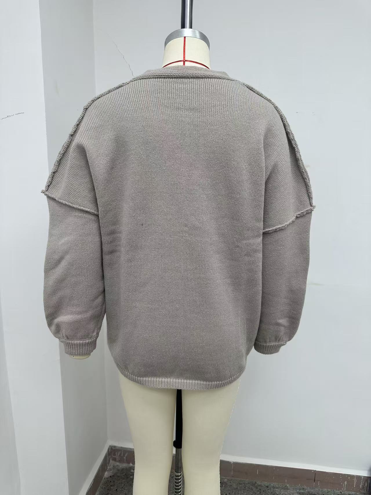 HA6673 Knitted Top Casual Loose-fitting Cardigan
