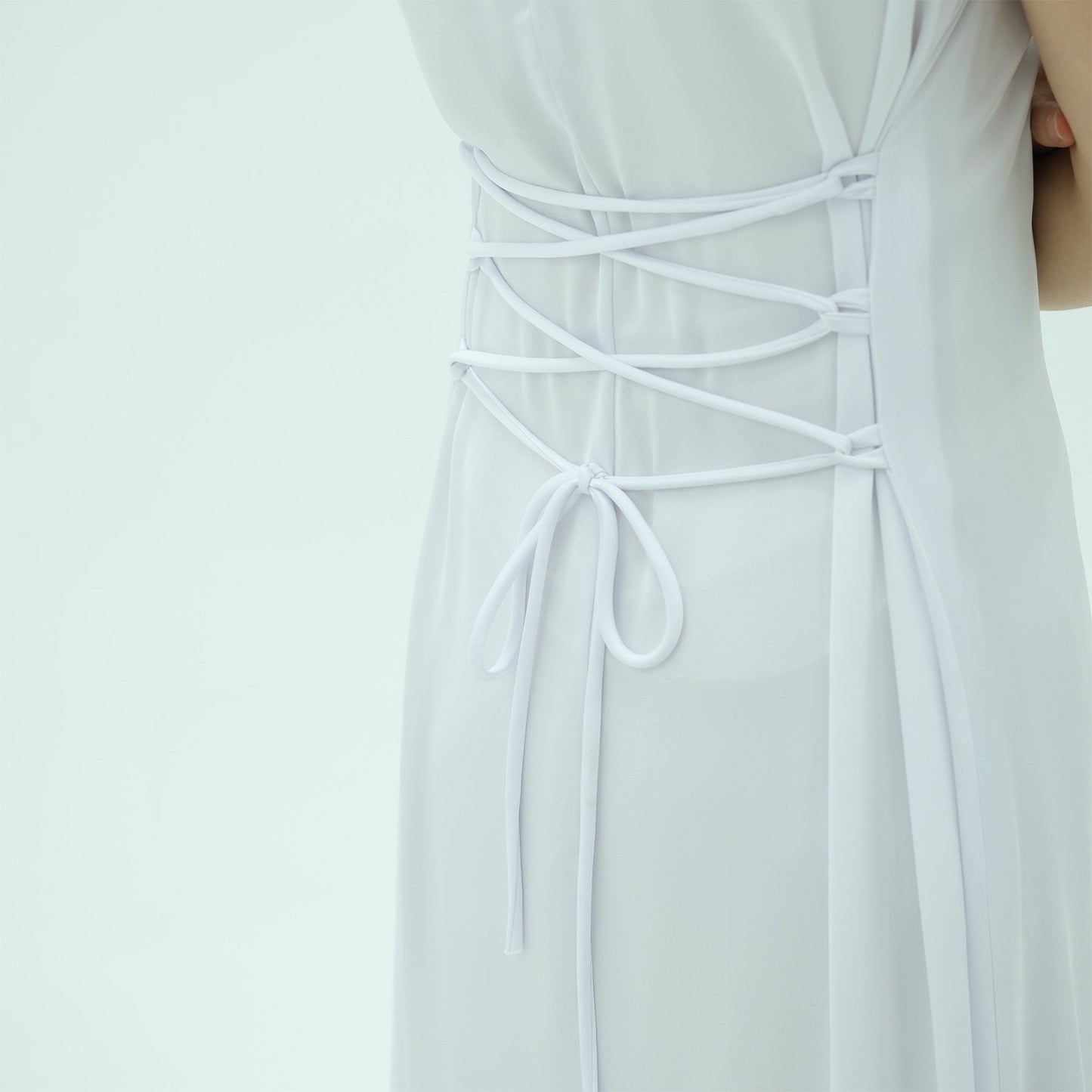 HA6620 Sleeveless Back Tie Dress (One-Piece)