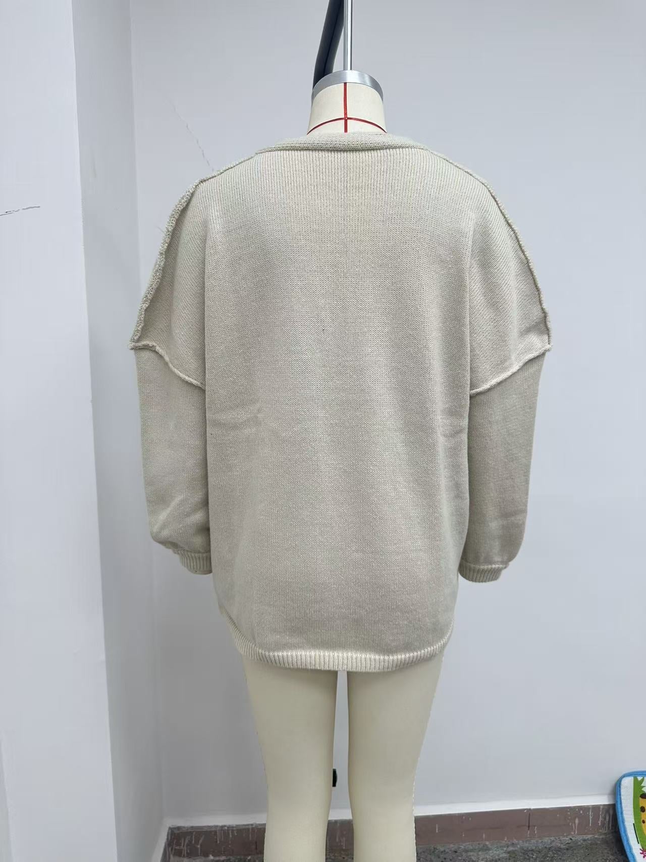 HA6673 Knitted Top Casual Loose-fitting Cardigan