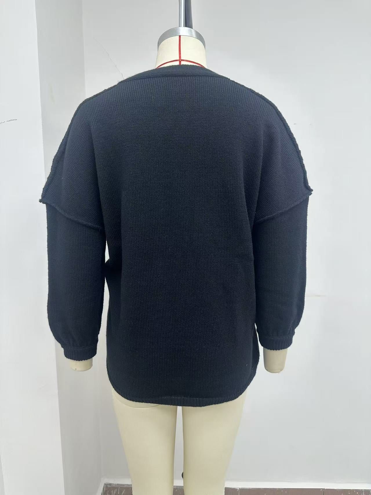 HA6673 Knitted Top Casual Loose-fitting Cardigan