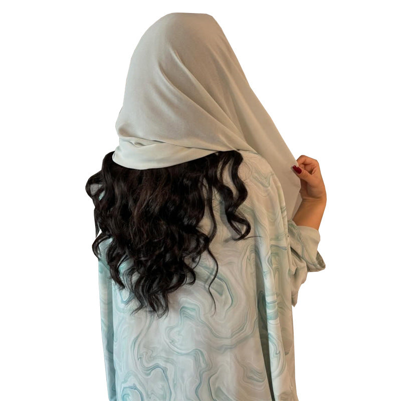 HA6635 Abaya chiffon printed two-piece set (including headscarf)