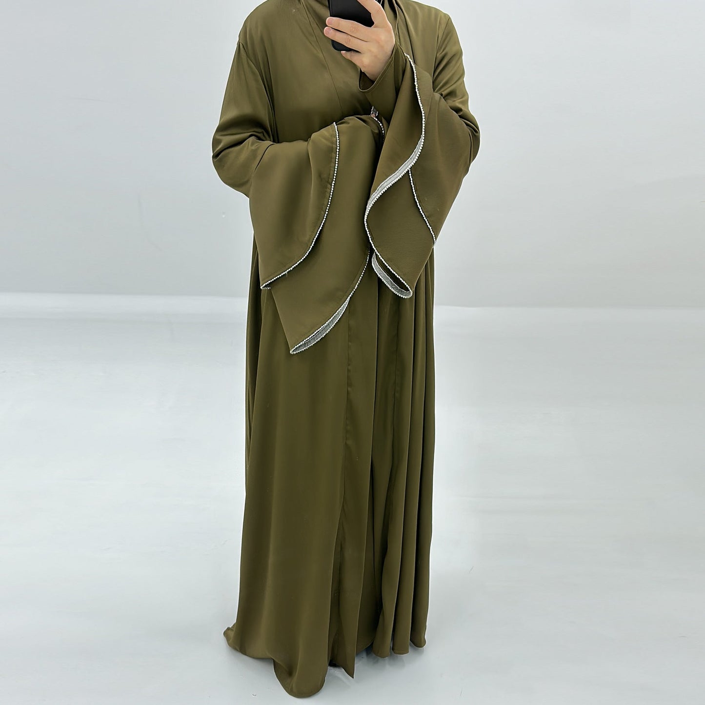 HAYA HA1188 3pcs Set Satin Cardigan+Inner Dress+Special Belt