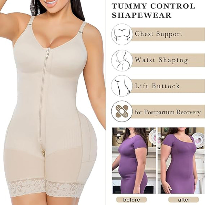 HA6674  One-piece zippered shapewear (with integrated bra)