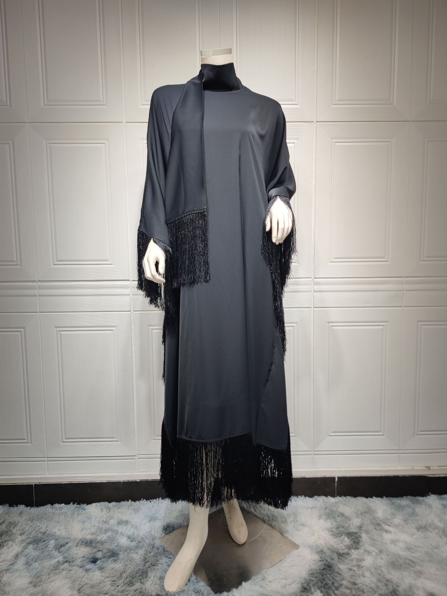 HAYA0467 Ladies Dolman Sleeve Tassel Kaftan High Fashion Dress modest party dress